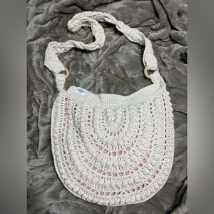 NEW Crocheted Crossbody Bag, Off White